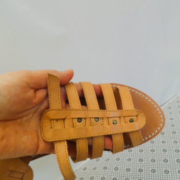 Vero Cuoio- Light Brown Genuine Leather Sandals made  in Italy  Sz.8. NEW - Picture 5 of 5